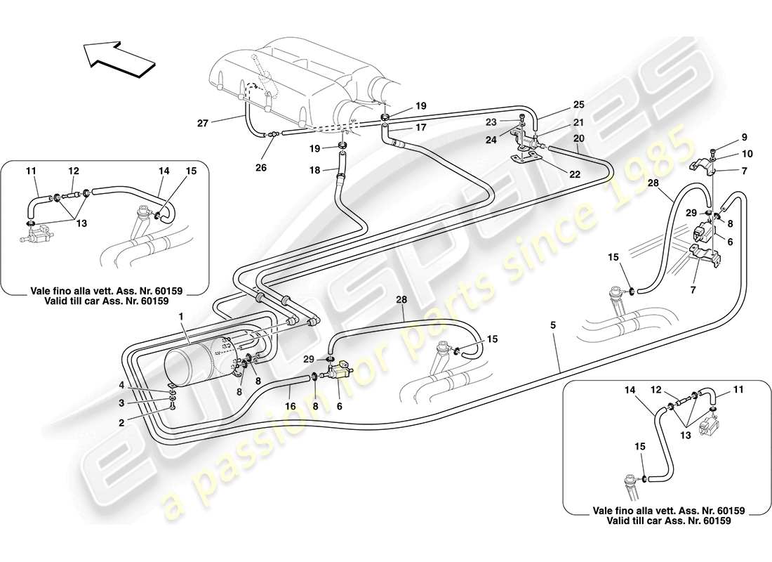 ferrari f430 coupe (europe) pneumatic actuator system part diagram