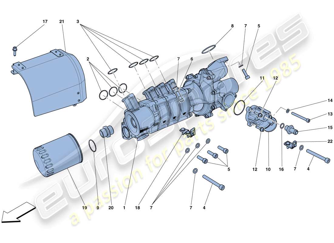 ferrari gtc4 lusso (usa) cooling - water / oil pump parts diagram