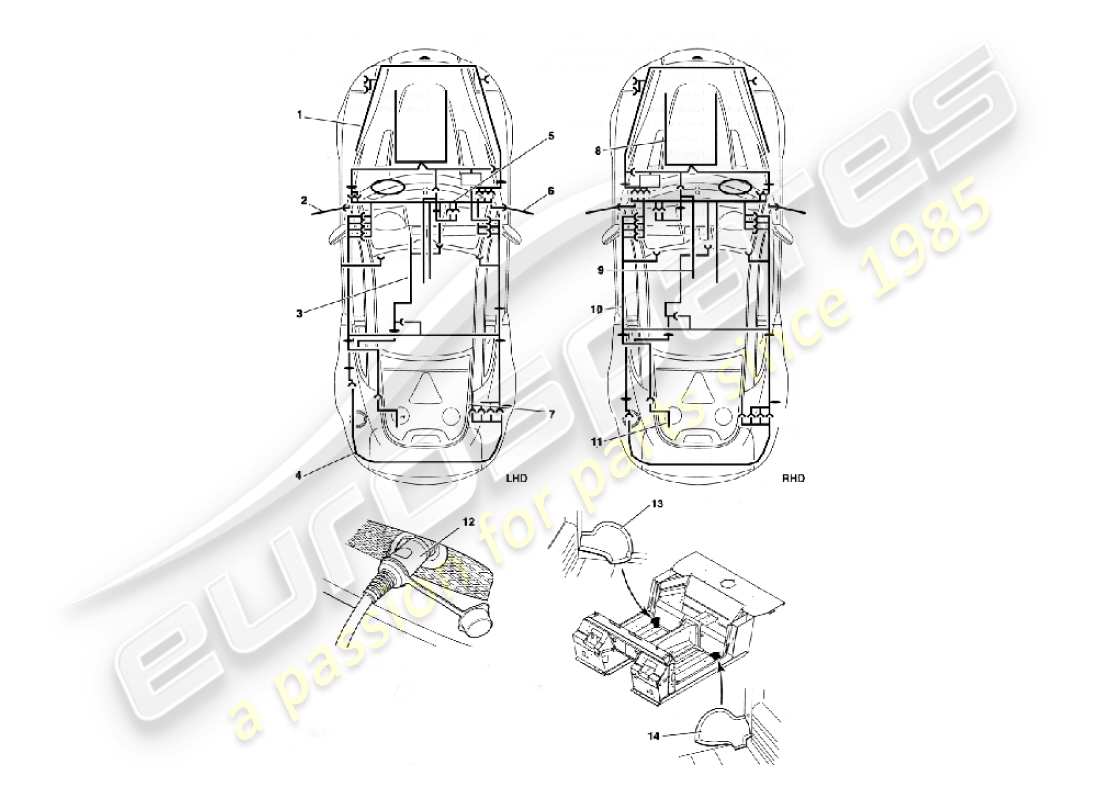 aston martin vanquish (2003) harnesses part diagram