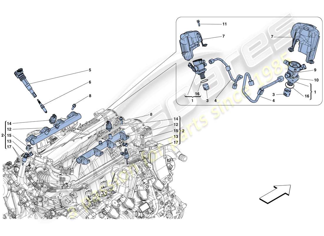 ferrari california t (usa) injection - ignition system part diagram