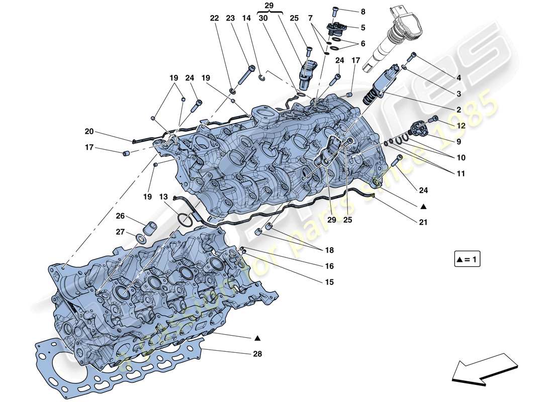 ferrari gtc4 lusso t (europe) left hand cylinder head part diagram