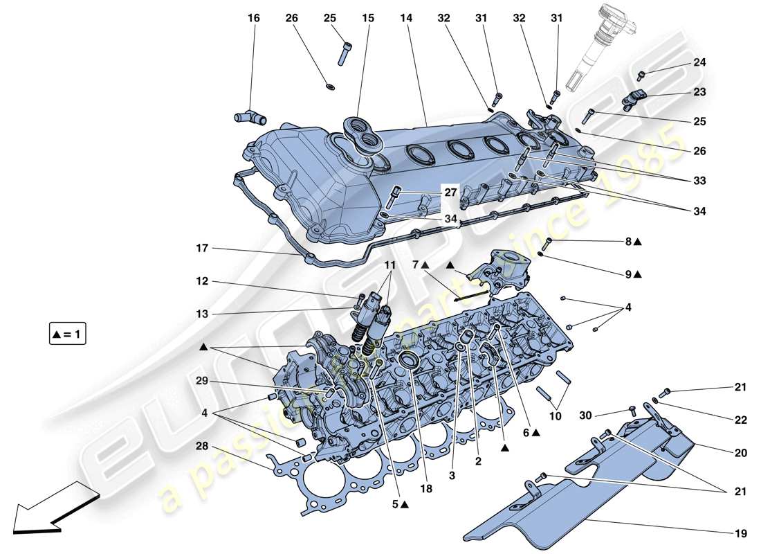 ferrari f12 berlinetta (usa) left hand cylinder head part diagram