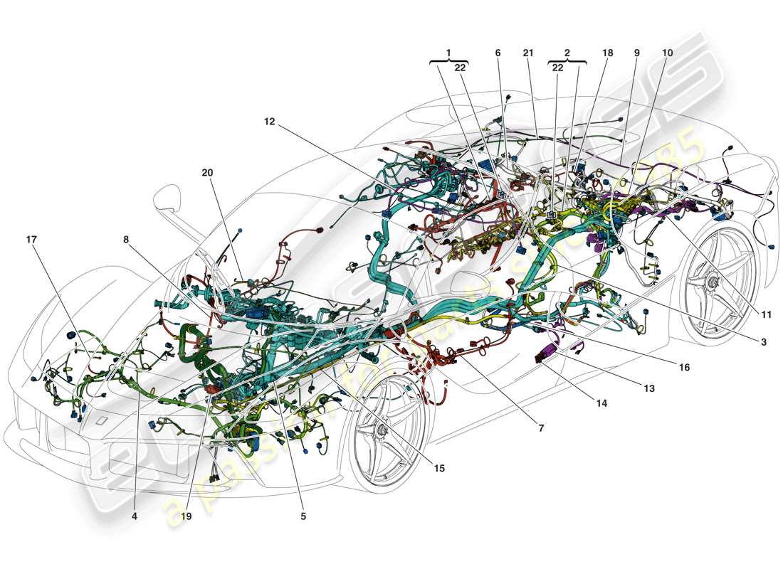 ferrari laferrari aperta (europe) main wiring harnesses part diagram