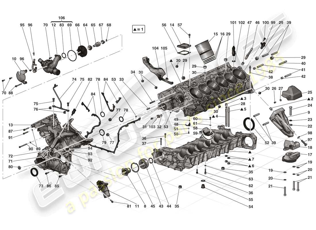 ferrari laferrari (usa) crankcase parts diagram