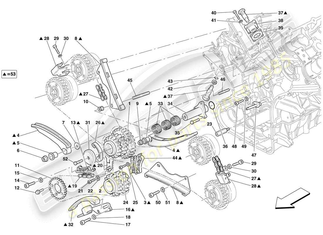 ferrari 599 gtb fiorano (rhd) timing system - drive part diagram