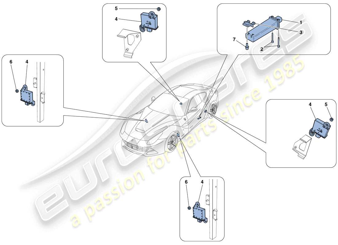 ferrari f12 berlinetta (europe) tyre pressure monitoring system part diagram