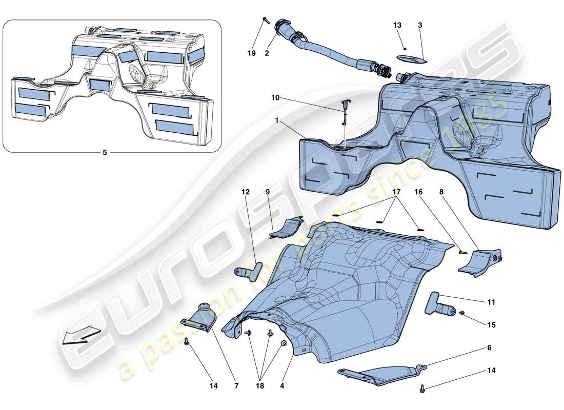 ferrari california t (rhd) fuel tank parts diagram