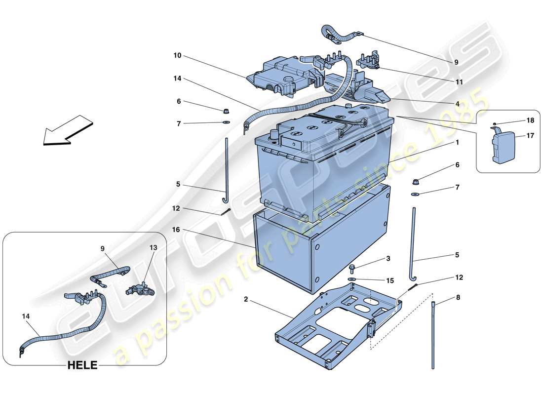 ferrari f12 tdf (rhd) battery parts diagram