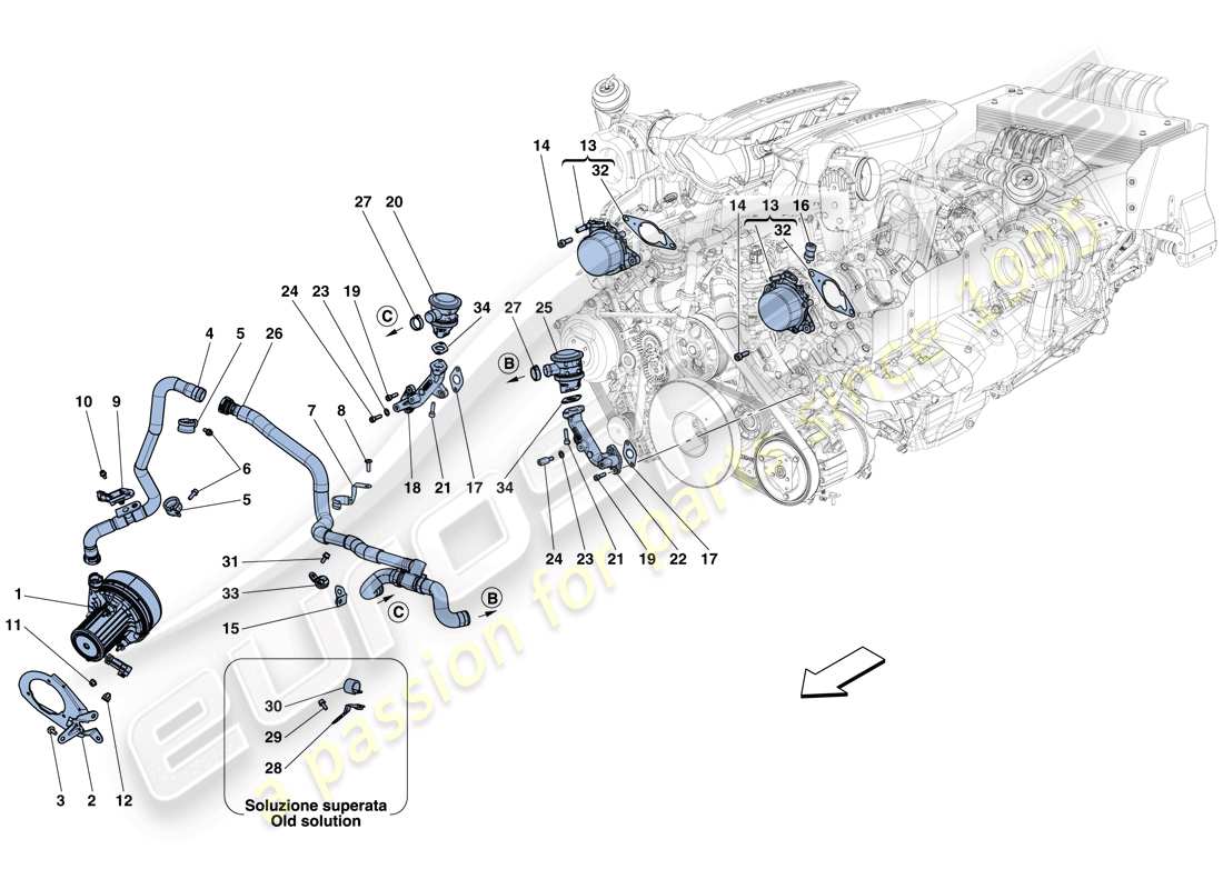 ferrari 488 gtb (europe) secondary air system part diagram