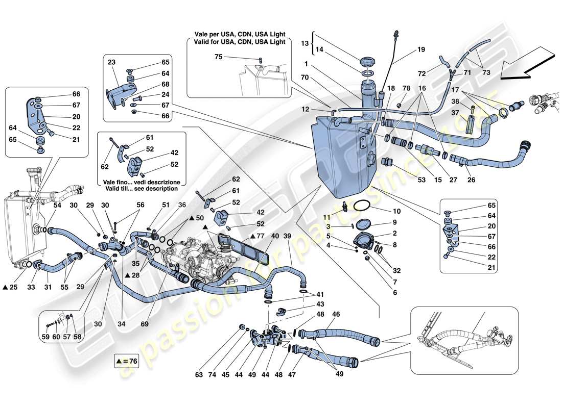 ferrari f12 berlinetta (rhd) lubrication system: tank parts diagram