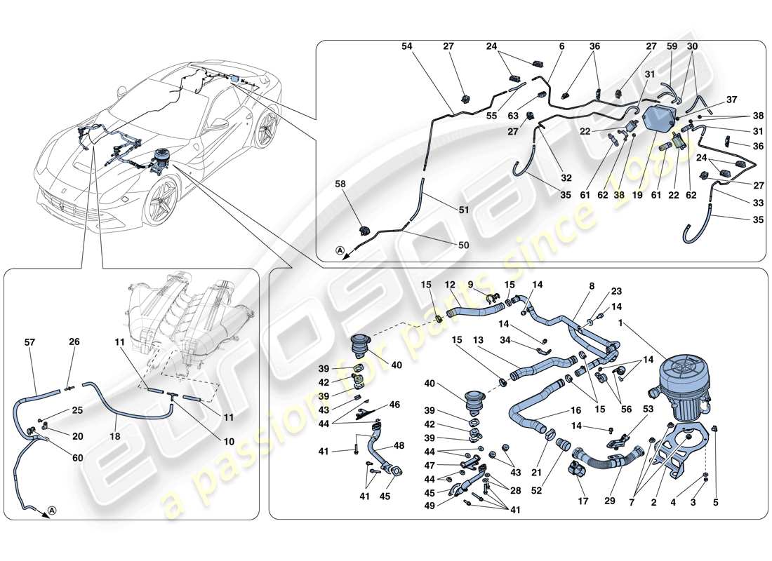 ferrari f12 berlinetta (usa) secondary air system part diagram