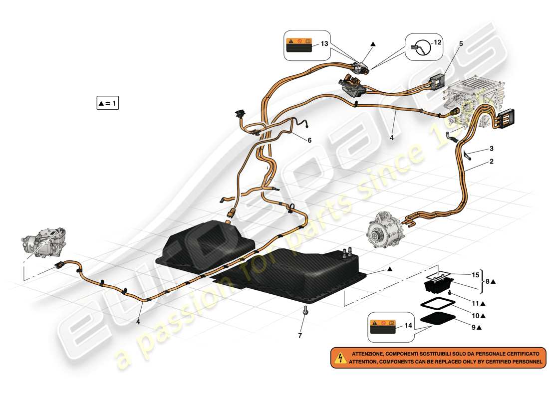 ferrari laferrari (usa) hv battery and wiring harnesses parts diagram