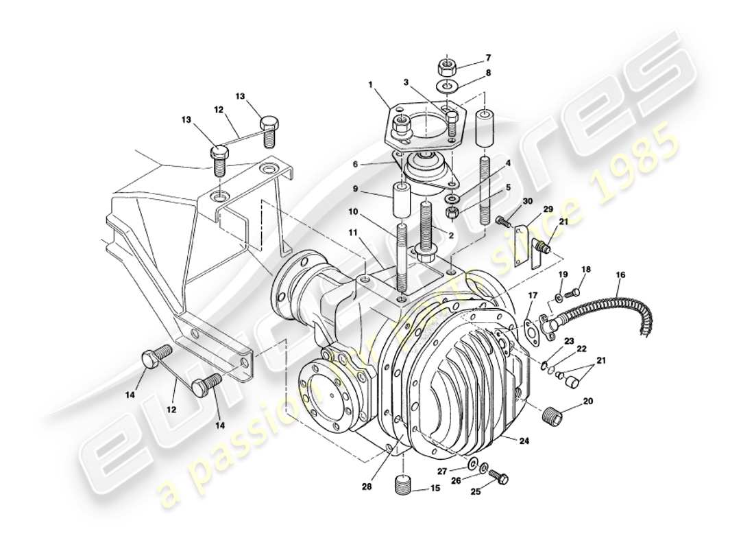 aston martin v8 volante (2000) hypoid unit part diagram