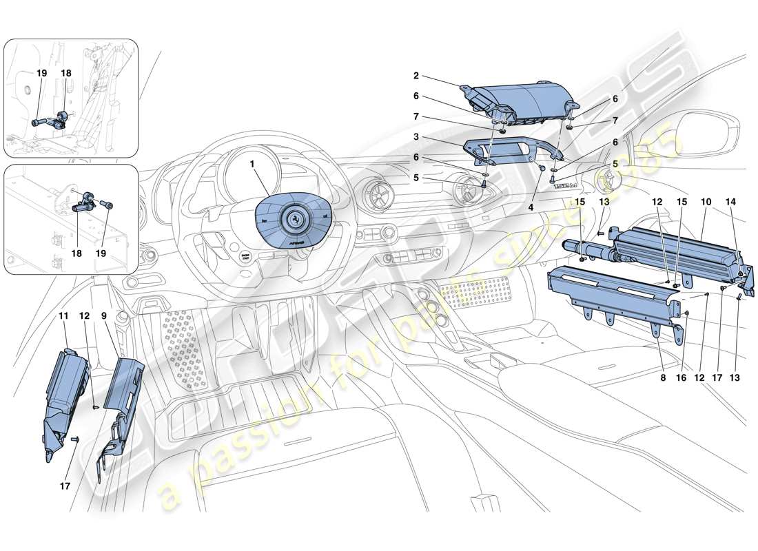 ferrari 812 superfast (europe) airbags parts diagram