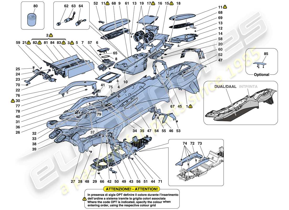 ferrari gtc4 lusso t (usa) tunnel - substructure and accessories parts diagram