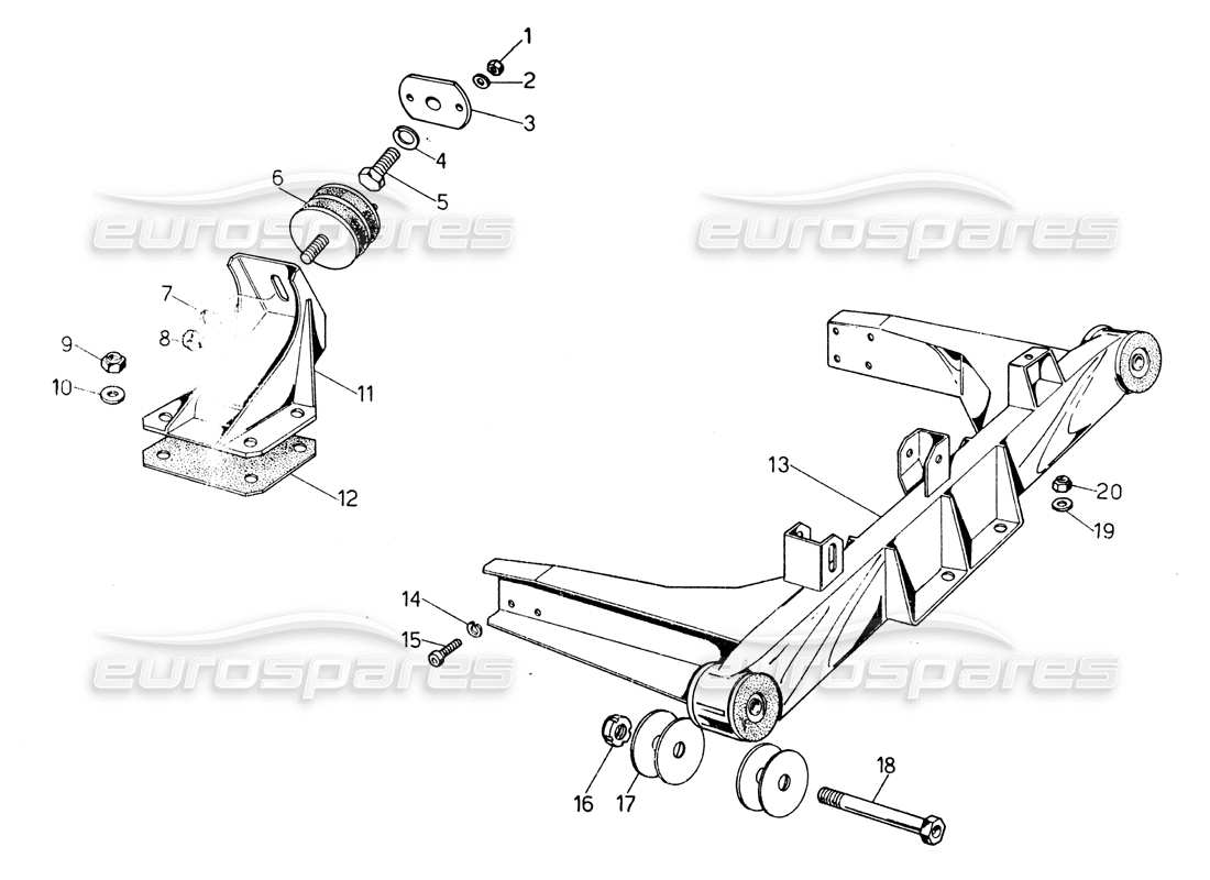 lamborghini countach lp400 engine sub frame parts diagram