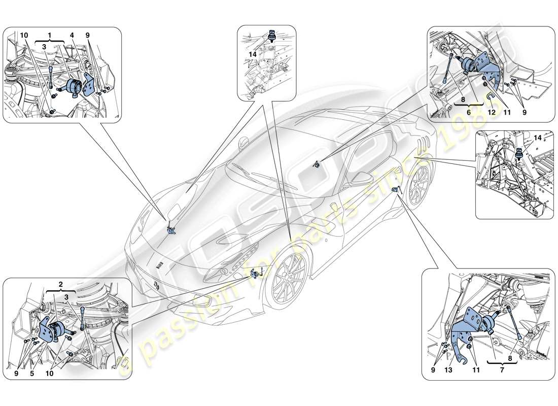 ferrari f12 tdf (rhd) electronic management (suspension) parts diagram