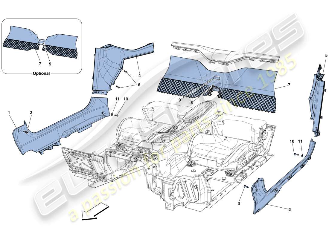 ferrari f12 berlinetta (europe) interior trim part diagram