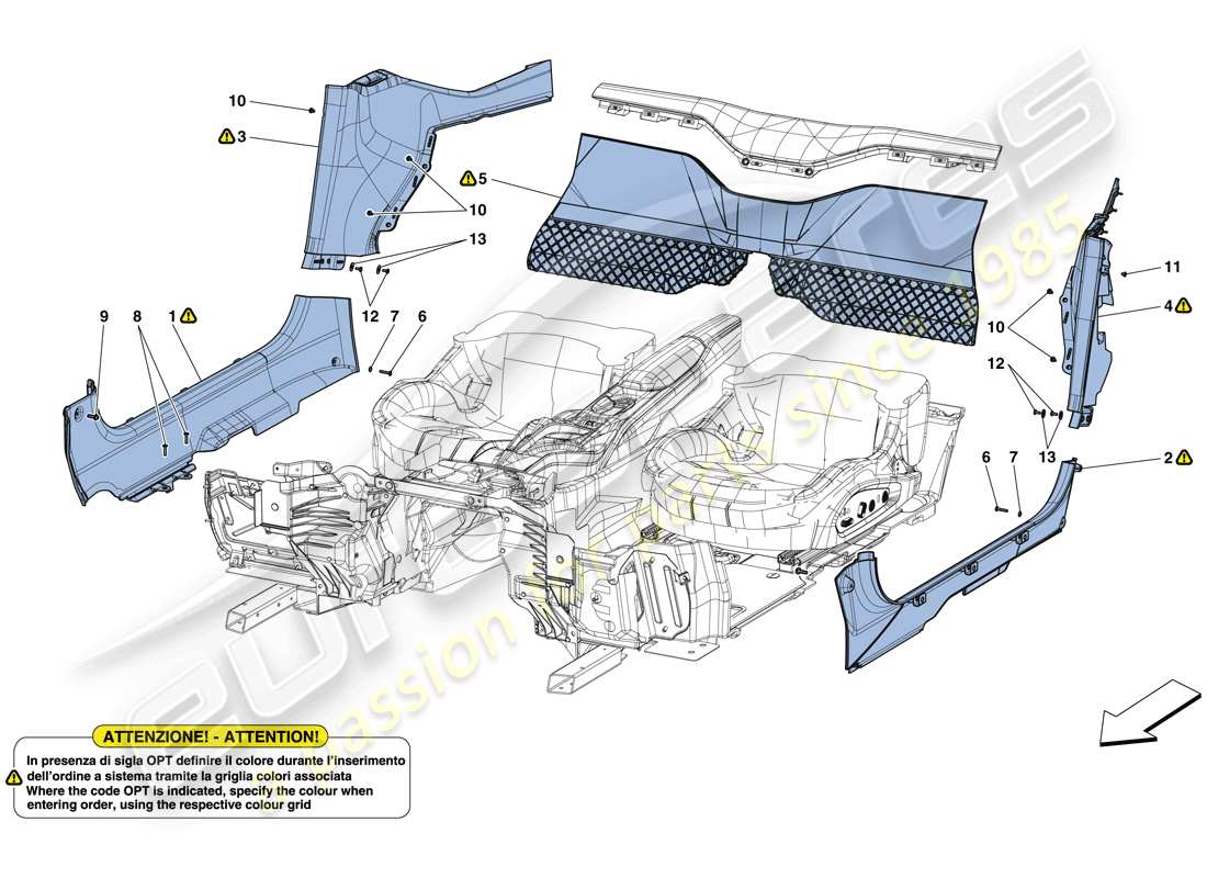ferrari 812 superfast (usa) interior trim parts diagram