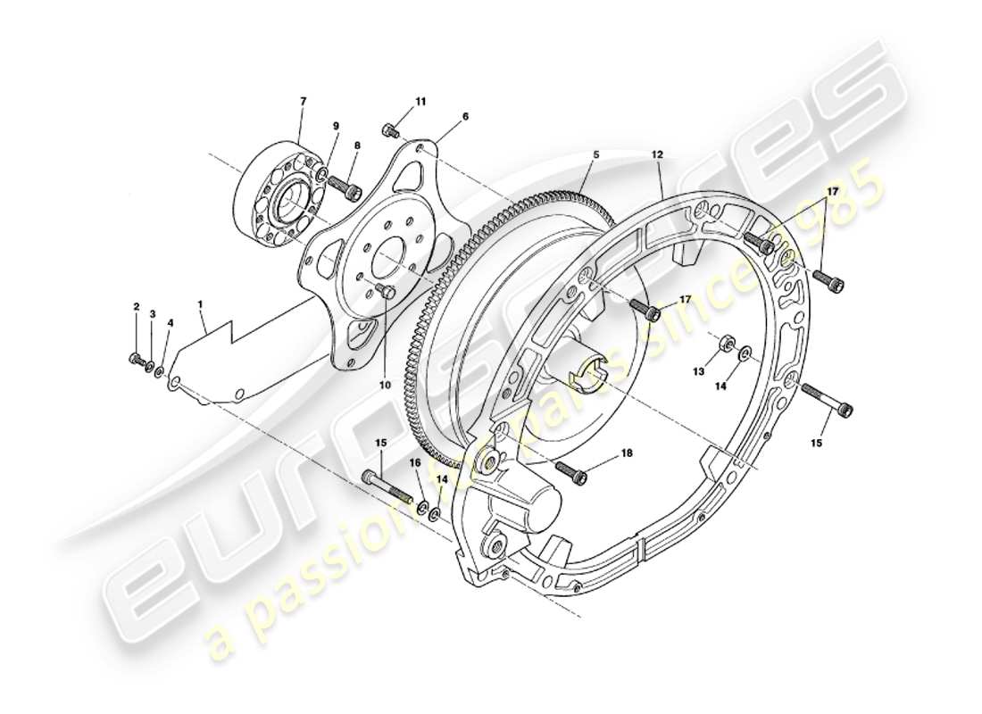 aston martin v8 volante (1998) torque convertor part diagram