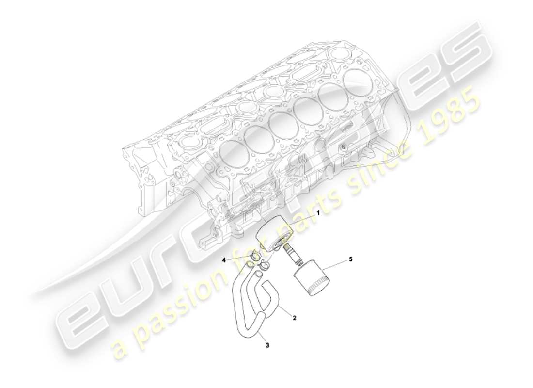 aston martin vanquish (2005) oil cooling system part diagram