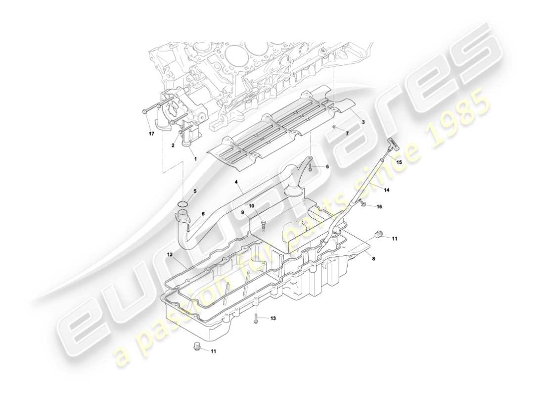 aston martin vanquish (2005) oil pump & sump part diagram