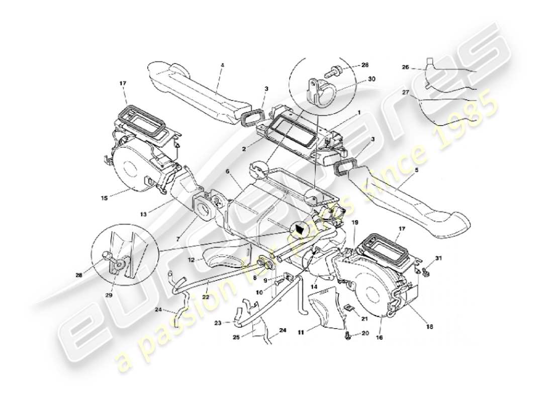 aston martin vanquish (2007) interior installation part diagram