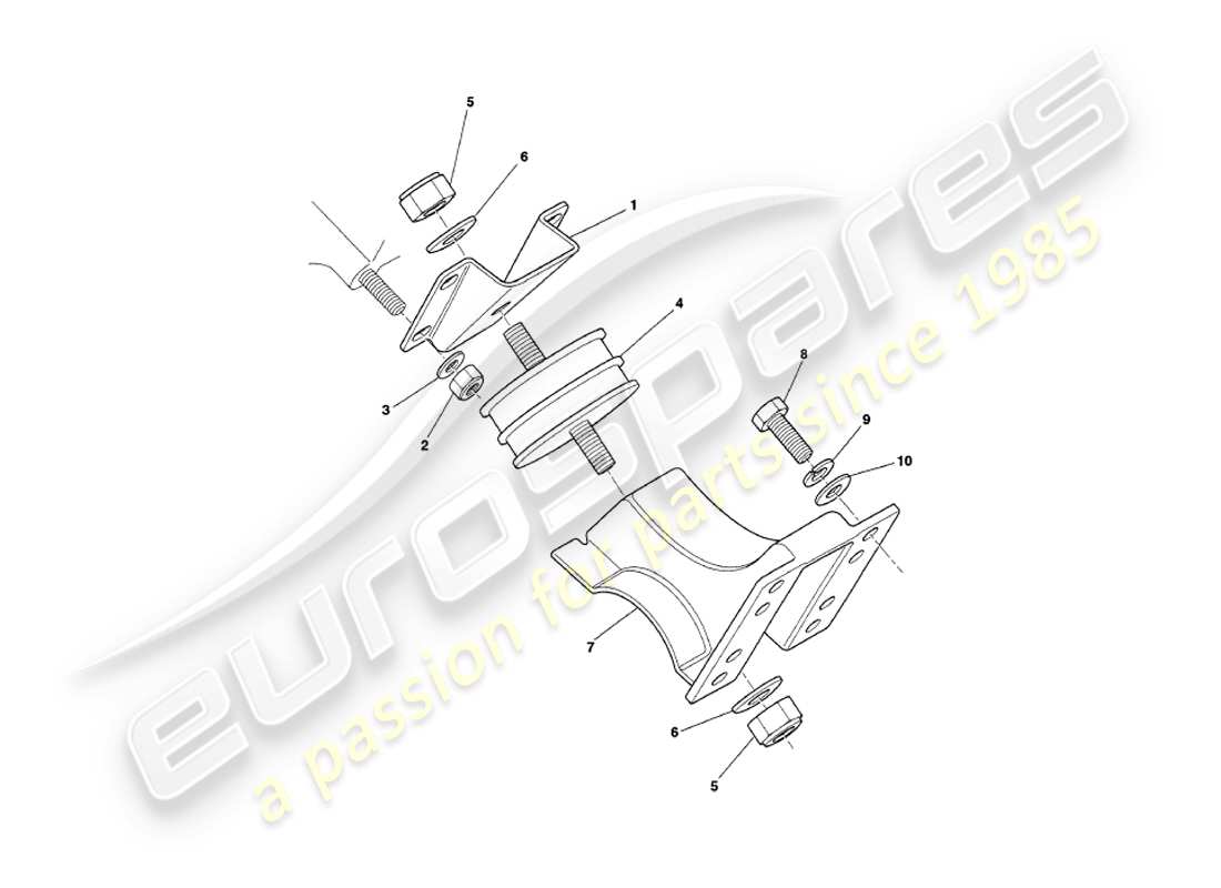 aston martin v8 coupe (2000) engine mountings part diagram