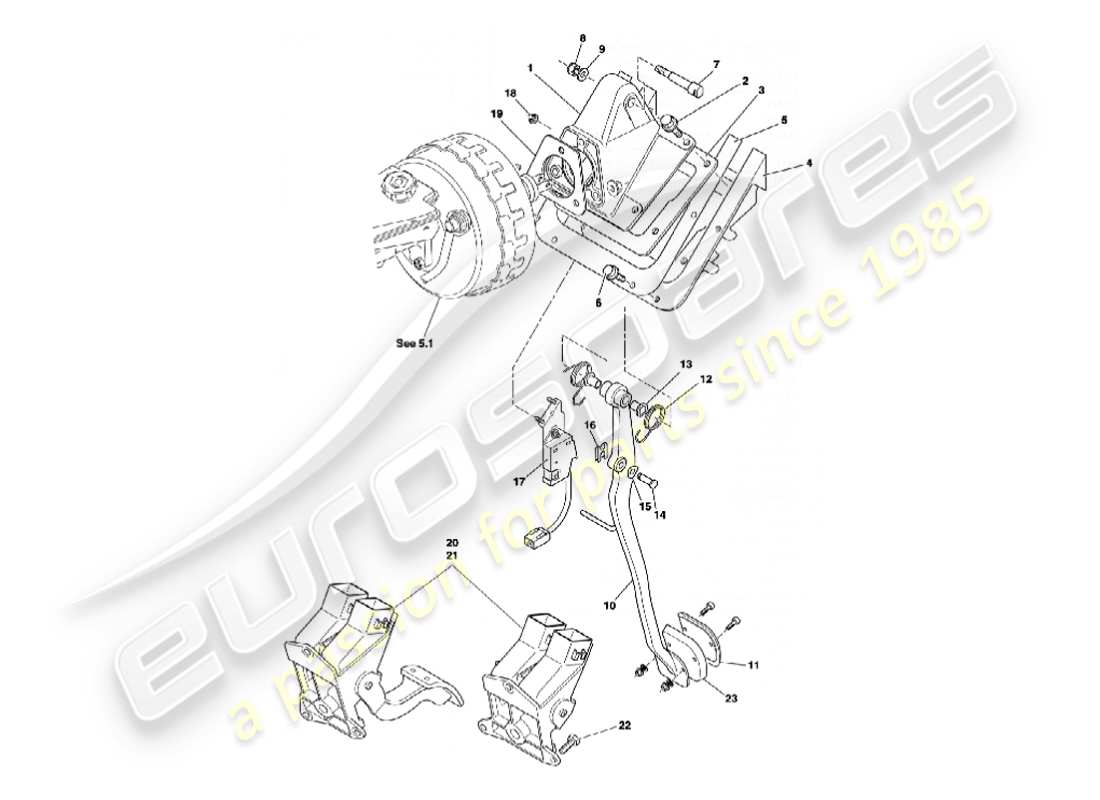 aston martin vanquish (2007) pedal gear part diagram