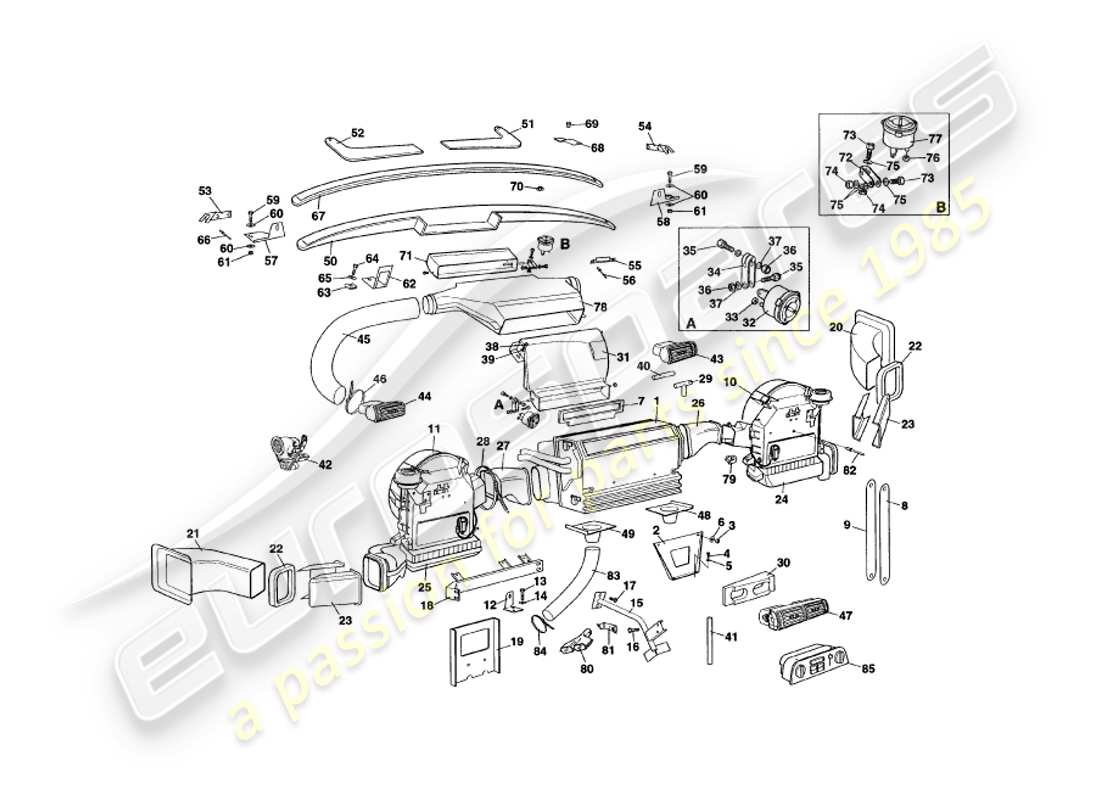 aston martin v8 coupe (1999) interior installation part diagram