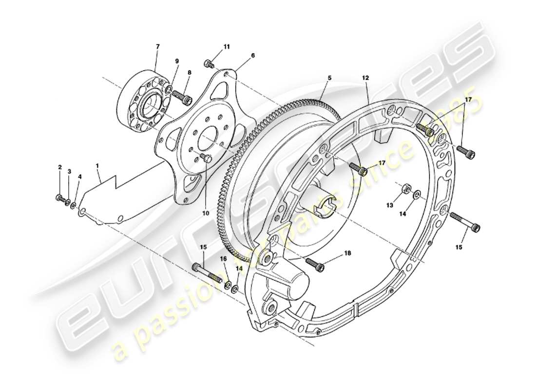 aston martin v8 volante (2000) torque converter part diagram