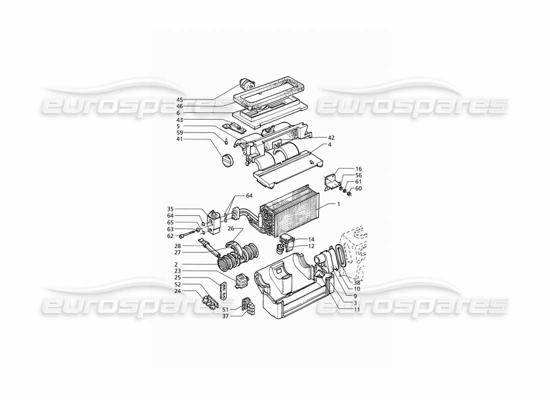 maserati qtp v6 (1996) automatic air conditioner assy (rhd) parts diagram
