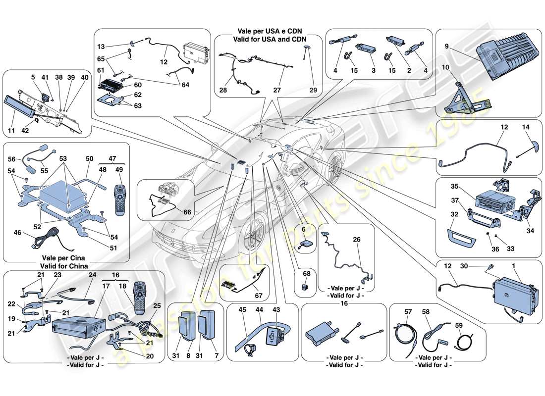 ferrari f12 berlinetta (usa) infotainment system part diagram