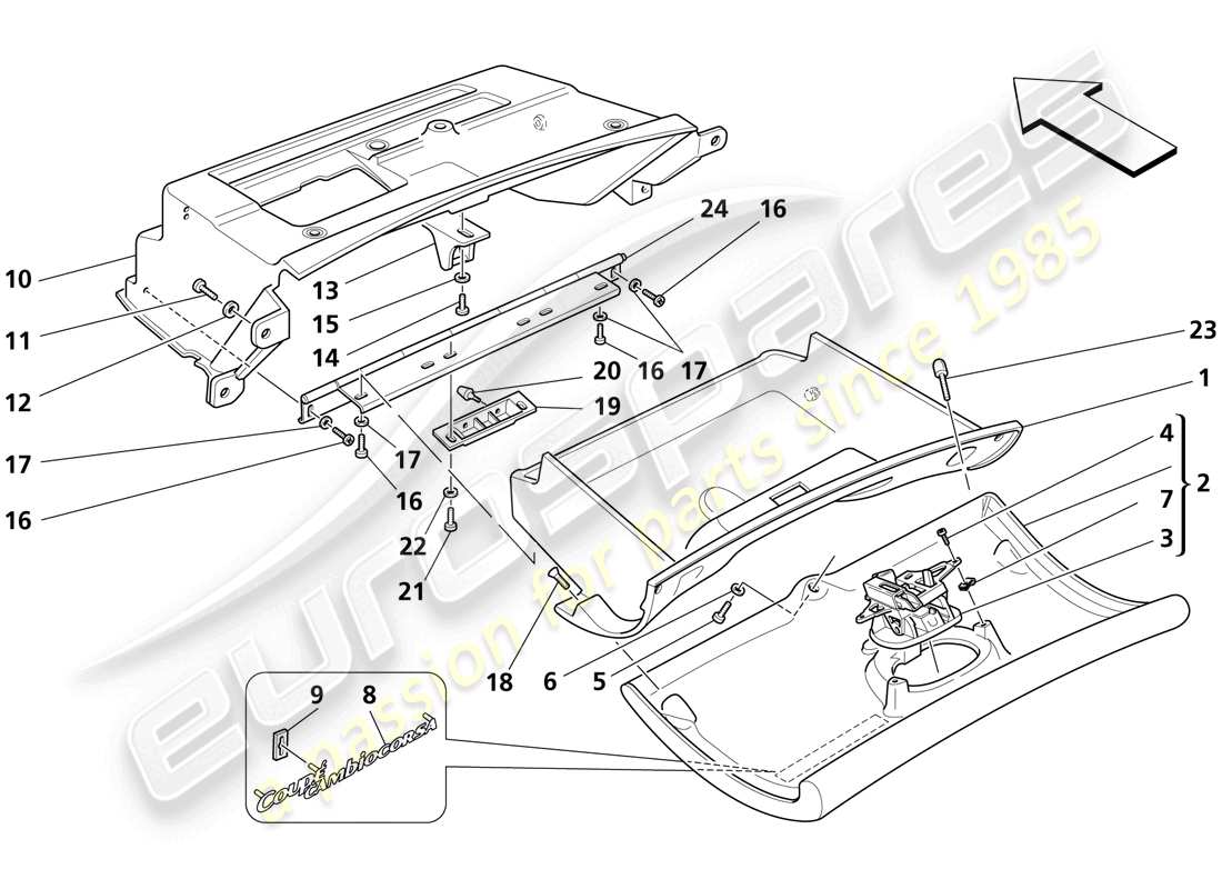 maserati trofeo dashboard drawer parts diagram