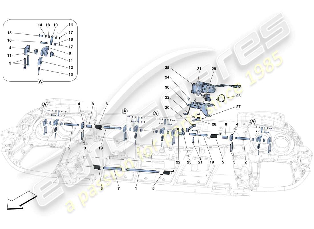 ferrari 812 superfast (europe) rear active aero parts diagram