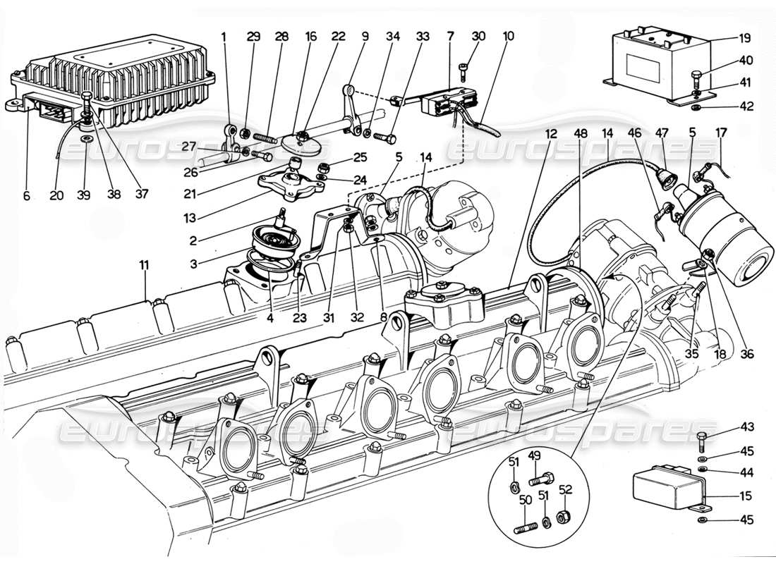 ferrari 365 gtc4 (mechanical) electronic ignition - revision parts diagram