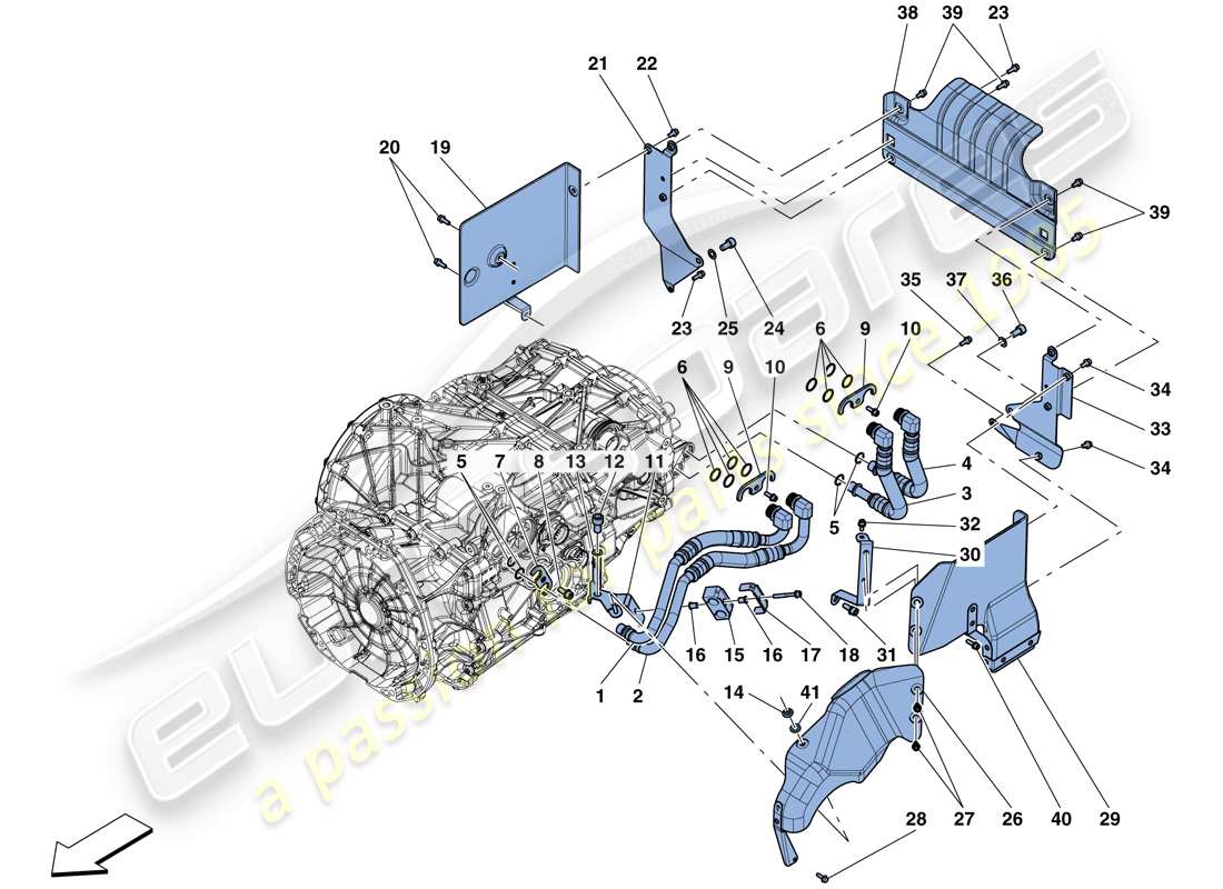 ferrari 488 spider (europe) gearbox oil lubrication and cooling system parts diagram