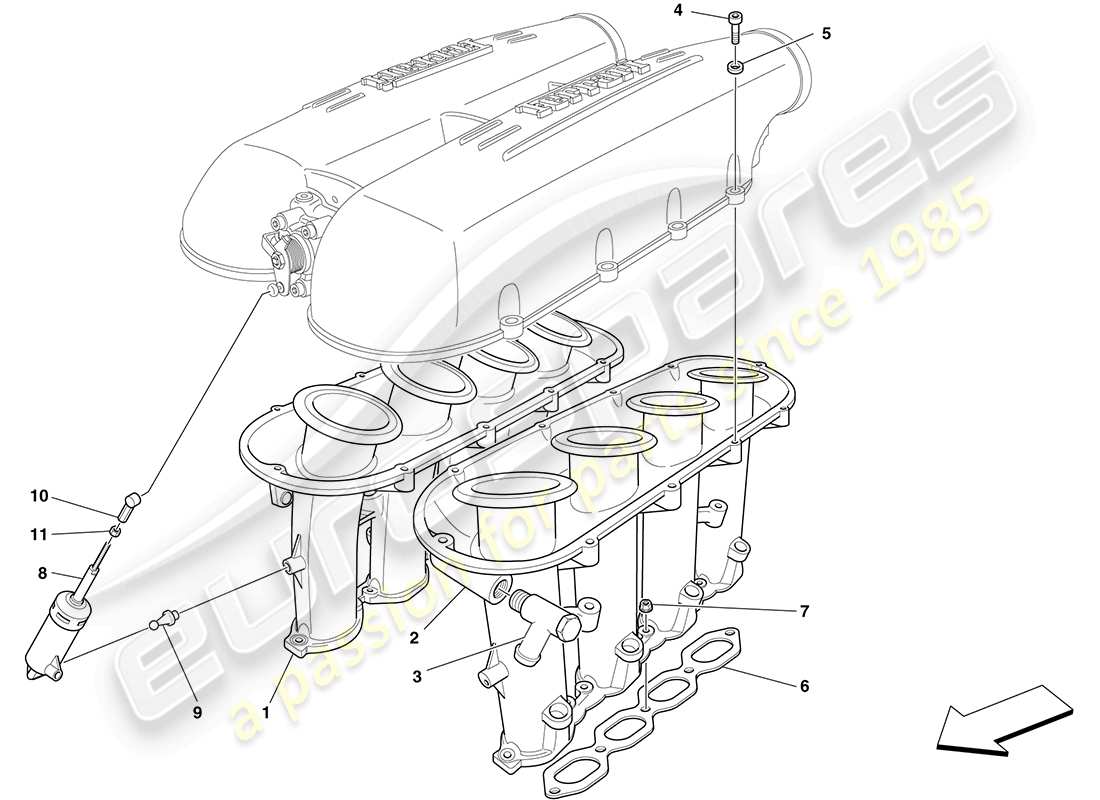 ferrari f430 coupe (europe) intake manifold parts diagram