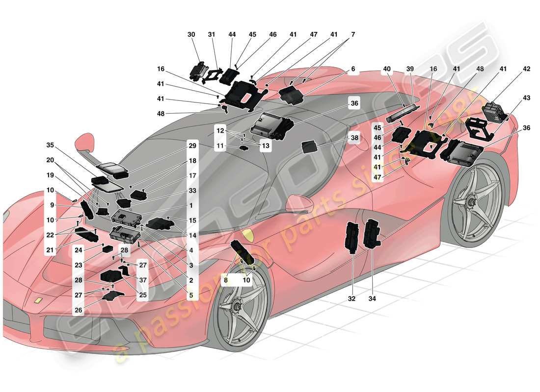 ferrari laferrari (usa) vehicle ecus part diagram