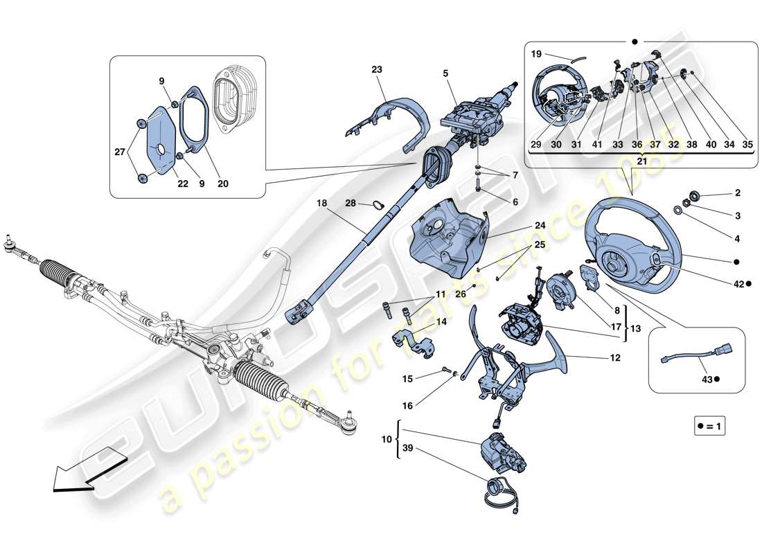 ferrari f12 berlinetta (usa) steering control parts diagram