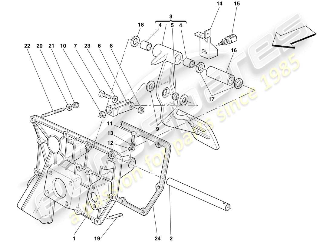 ferrari f430 scuderia spider 16m (europe) pedal board parts diagram