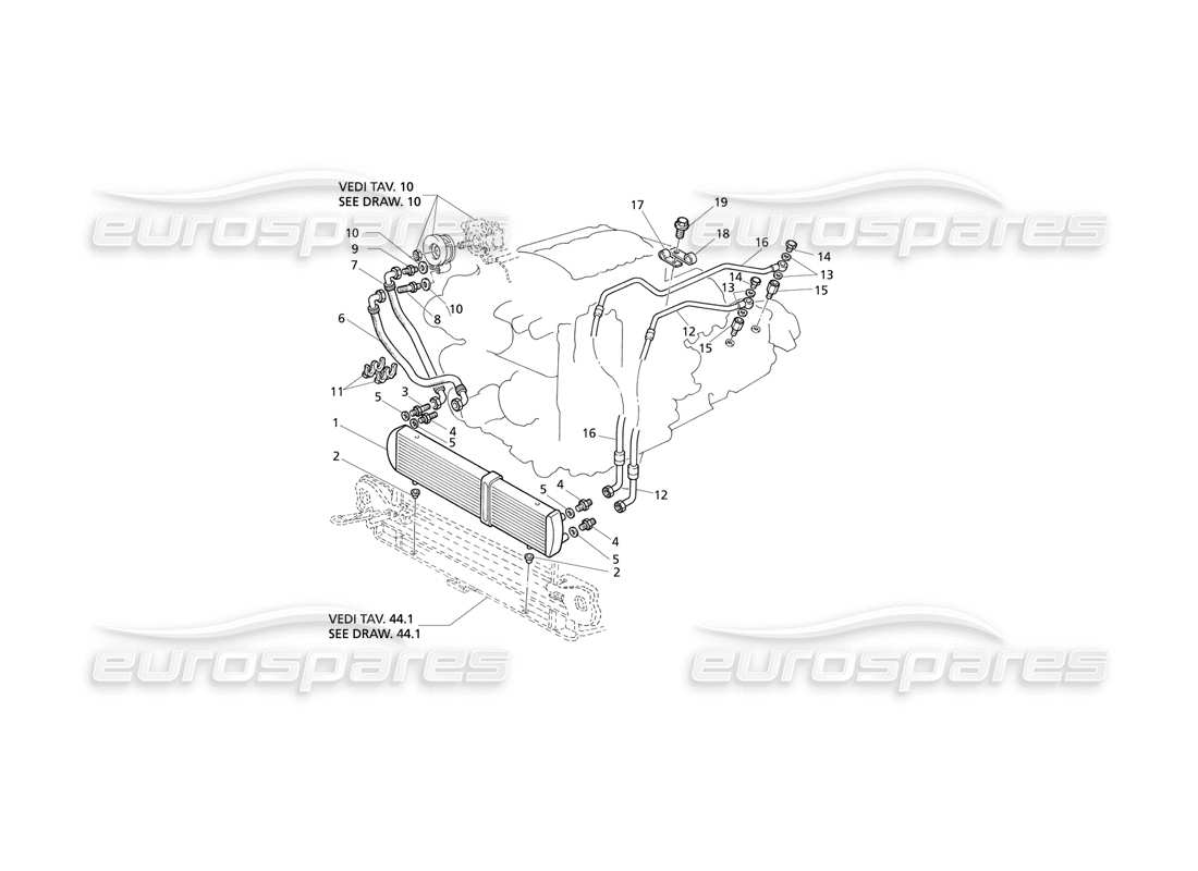 maserati qtp v8 evoluzione engine oil cooling - a.t. parts diagram