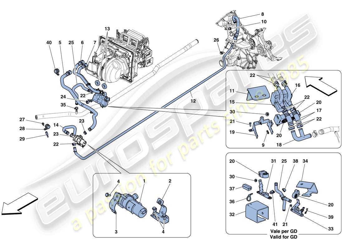 ferrari 458 speciale aperta (usa) ac system - water parts diagram