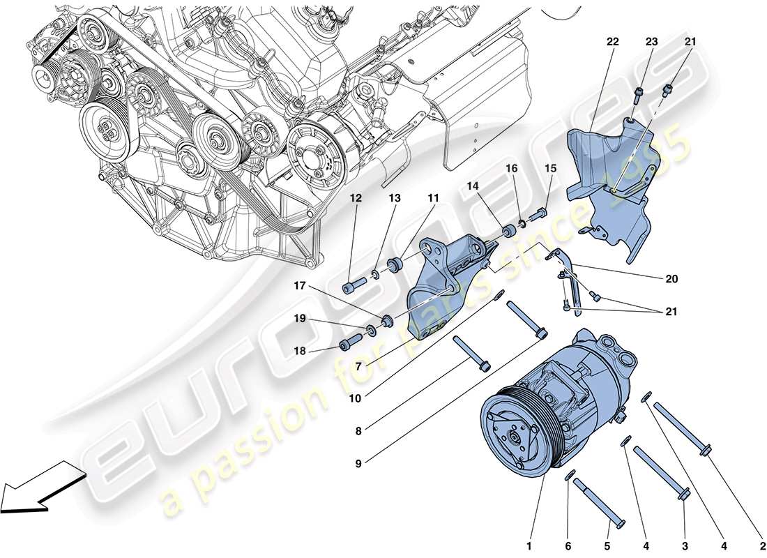 ferrari ff (usa) ac system compressor part diagram