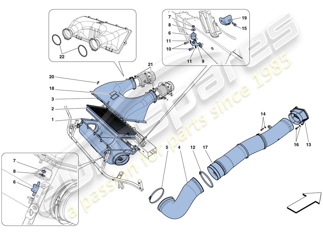 ferrari 458 italia (europe) air intake parts diagram