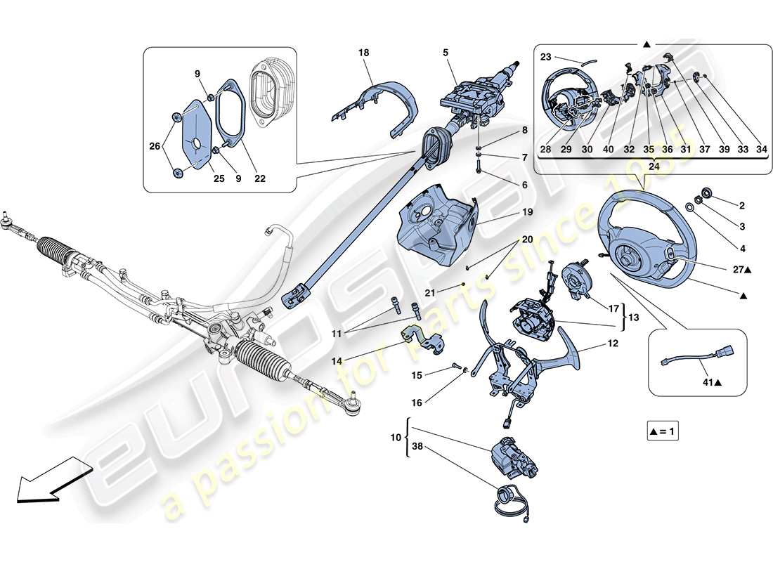 ferrari ff (europe) steering control parts diagram