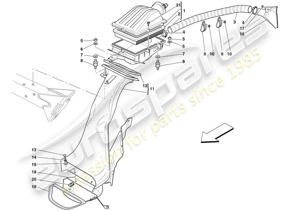 ferrari 599 gtb fiorano (rhd) air intake parts diagram