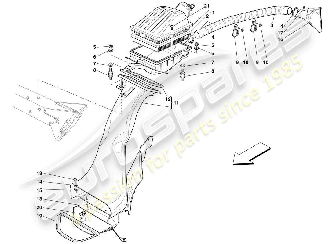 ferrari 599 gtb fiorano (usa) air intake parts diagram
