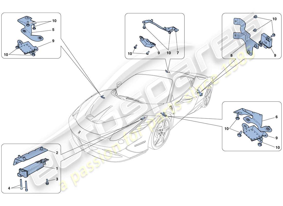ferrari 458 speciale (europe) tyre pressure monitoring system parts diagram