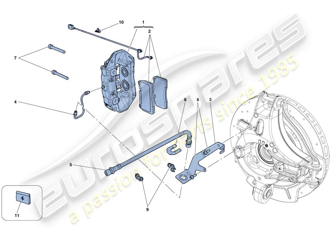 ferrari california t (rhd) rear brake callipers part diagram